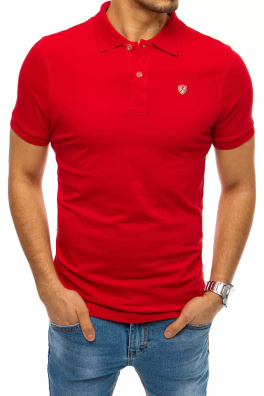 Koszulka polo z naszywką czerwona Dstreet PX0426
