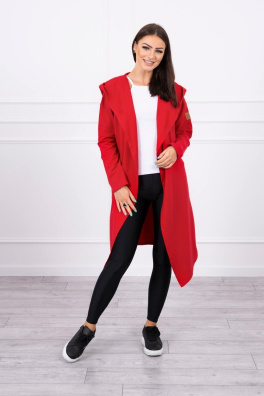 Long cardigan with hood red