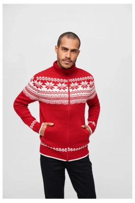 Cardigan Norweger red