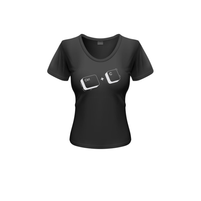 Dámské triko CTRL+C Happy Glano - černá