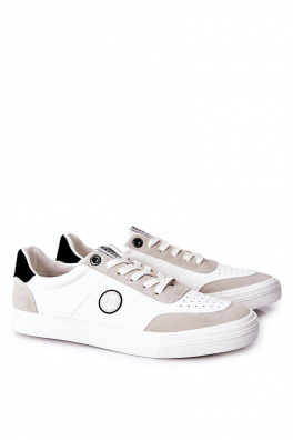 Men's Leather Sneakers Big Star II174009 White-Beige
