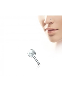 Piercing do nosa -biały jakit 