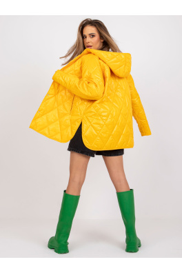 Ciemnożółta kurtka pikowana z kapturem Eleanor RUE PARIS