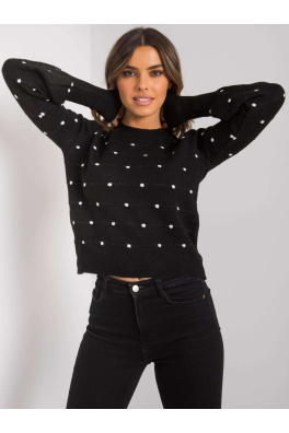 Czarny sweter damski w groszki Vincenza RUE PARIS