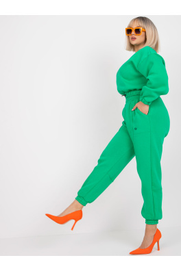 Zielony dresowy komplet plus size ze spodniami Maleah