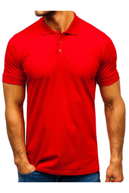 Stylowa męska koszulka polo Denley 9025 - czerwona,