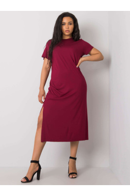 Bordowa sukienka plus size basic