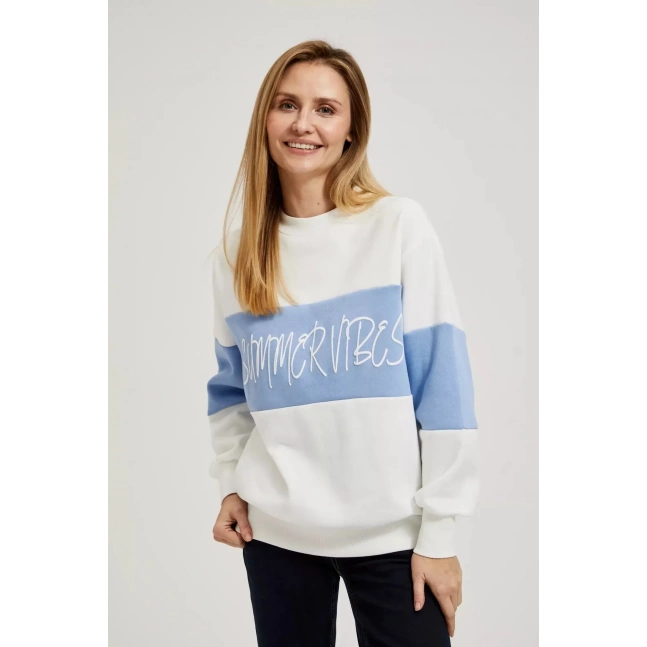 Bluza z napisem wkładana przez głowę biała