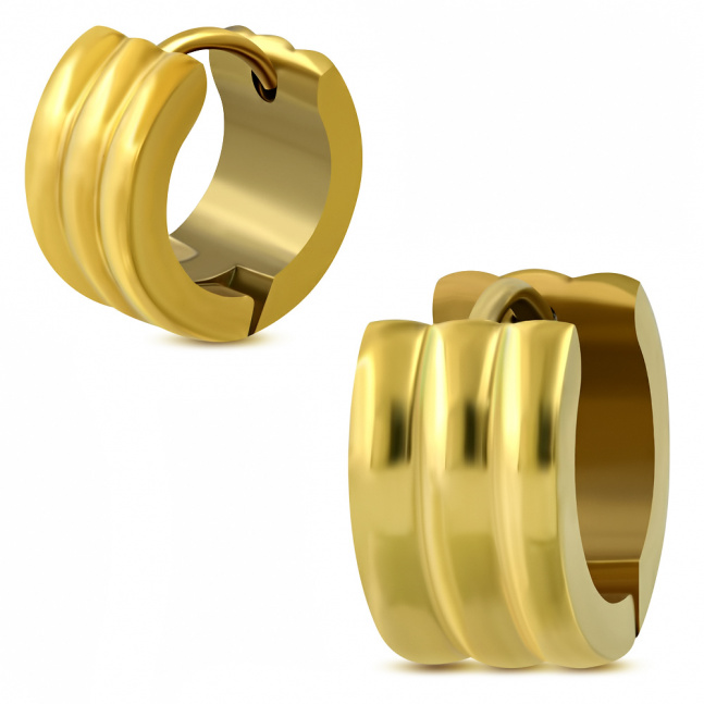 Kolczyki ze stali chirurgicznej - 7 mm pierścienie w kolorze złotym