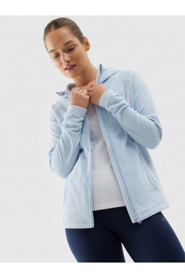 Dámský fleece s kapucí regular 4F - světle modrý
