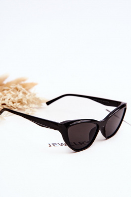 Modne Okulary Przeciwsłoneczne Kocie Oko V090169 Czarne