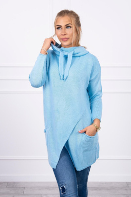 Sweater with envelope bottom blue