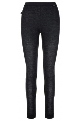 Kilpi MAVORA BOTTOM-W damskie spodnie termiczne z wełny merynosowej w kolorze czarnym