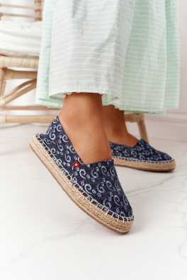Espadrilles On A Braided Platform Big Star AA274628 Navy Blue