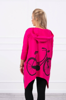 Sweatshirt with a bicycle print fuchsia