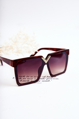 Square Sunglasses Marbled V130044 Brown