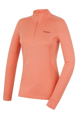 Damska bluza merynosowa HUSKY Aron Zip L jasnopomarańczowa