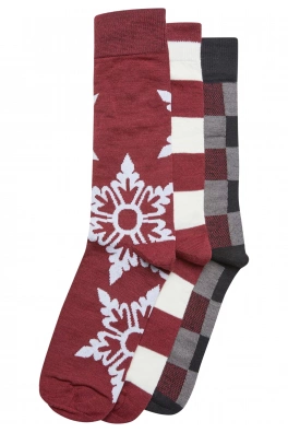 Christmas Snowflakes Socks 3-Pack burgundy