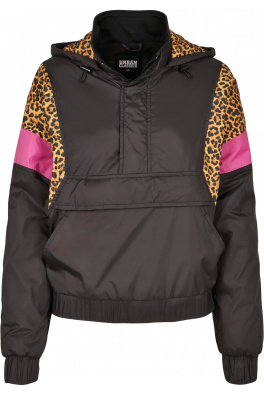 Ladies AOP Mixed Pull Over Jacket black/leo