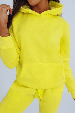 Bluza damska BASIC z kapturem żółta BY0285