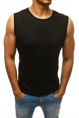 Tank top męski bez nadruku czarny RX3510