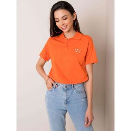 RUE PARIS Pomarańczowa damska koszulka polo