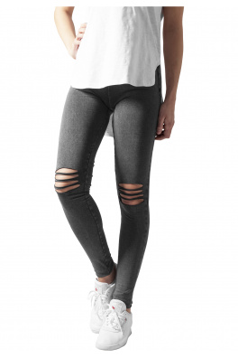 Ladies Cutted Knee Leggings acid black