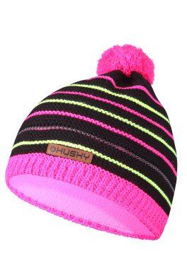 Czapka dziecięca HUSKY Cap 34 czarny / neonowy róż