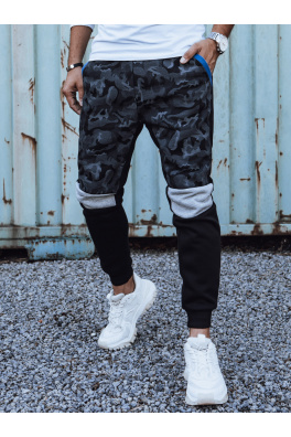 Spodnie męskie dresowe camo czarne Dstreet UX4429