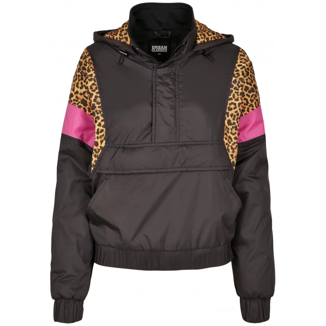 Ladies AOP Mixed Pull Over Jacket black/leo