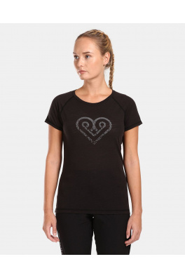 Damski T-shirt z wełny merynosów Kilpi ZARJA-W w kolorze czarnym