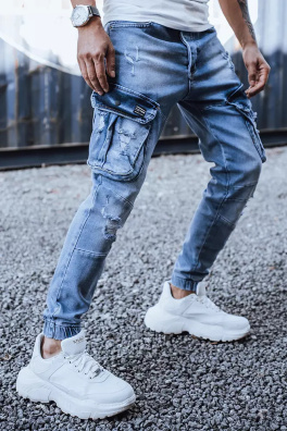 Spodnie męskie jeansowe typu bojówki niebieskie Dstreet UX3261