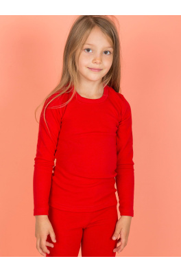 Czerwona bluzka dla dziewczynki z długim rękawem