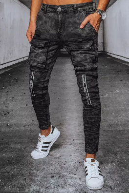Spodnie męskie jeansowe bojówki czarne Dstreet UX3580